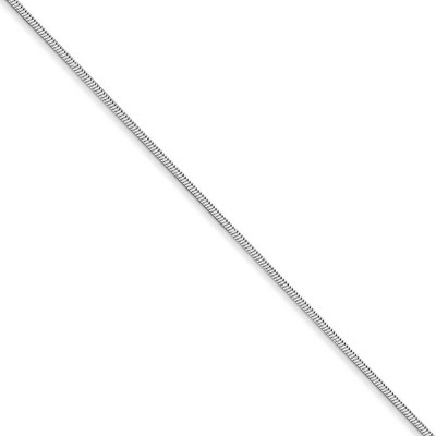 Black Bow Jewelry 1mm, 14k White Gold, Octagonal Snake Chain Necklace
