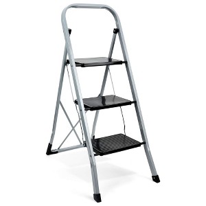 Delxo Portable Collapsible Lightweight Alloy Steel Mini Stool Stepladder with Anti Slip Carry Hand Grip and Wide Pedal for Indoor Use - 1 of 4