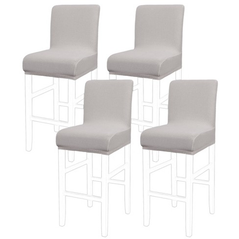 Piccocasa 4pcs Stretch Spandex Bar Stool Cover for Short Back Chair Black, Size: Medium