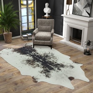 LOVEVOOK Faux Cowhide Rug 5x6.2 Feet, Cow Print Rugs for Bedroom Living Room Western Decor, Faux Fur Animal Cow Hide Carpet - 1 of 4