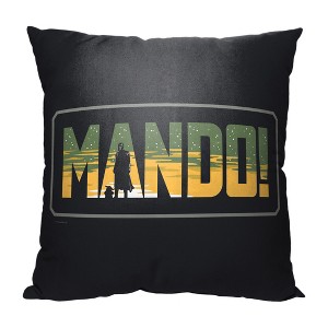 Disney Star Wars The Mandalorian Mando Throw Pillow 18x18 Inches - 1 of 2