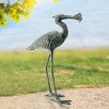 SPI Home Garden Single Crane Eating Fish – 26" Cast Iron Bird Sculpture, Nature-Inspired Outdoor Decor - 2 of 3