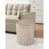 Natural Boucle Handwoven Storage Side Table - 2 of 4