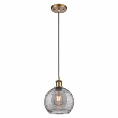 Ballston - 1 Light Athens Deco Swirl Mini Pendant In IndustrialStyle-10 Inches Tall and 8 Inches Wide