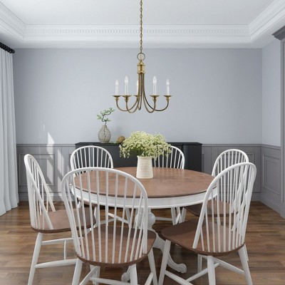 Elegant Cranford 5-Light Antique Brass Candelabra Chandelier