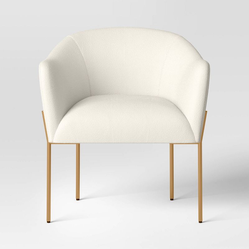 Gladden Rounded Back Anywhere Chair Cream Boucle/Brass - Threshold&#8482;, 4 of 10
