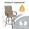 Outdoor Swivel Bar Set - High Top Glass Table & 2 Swivel Chairs, All-Weather Textile Fabric, Patio Bistro Set for Garden/Porch - 2 of 4
