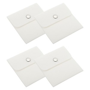 Unique Bargains Earrings Necklaces Rings Velvet Pouches Snap Button Portable Jewelry Storage Bag 4 Pcs - 1 of 4