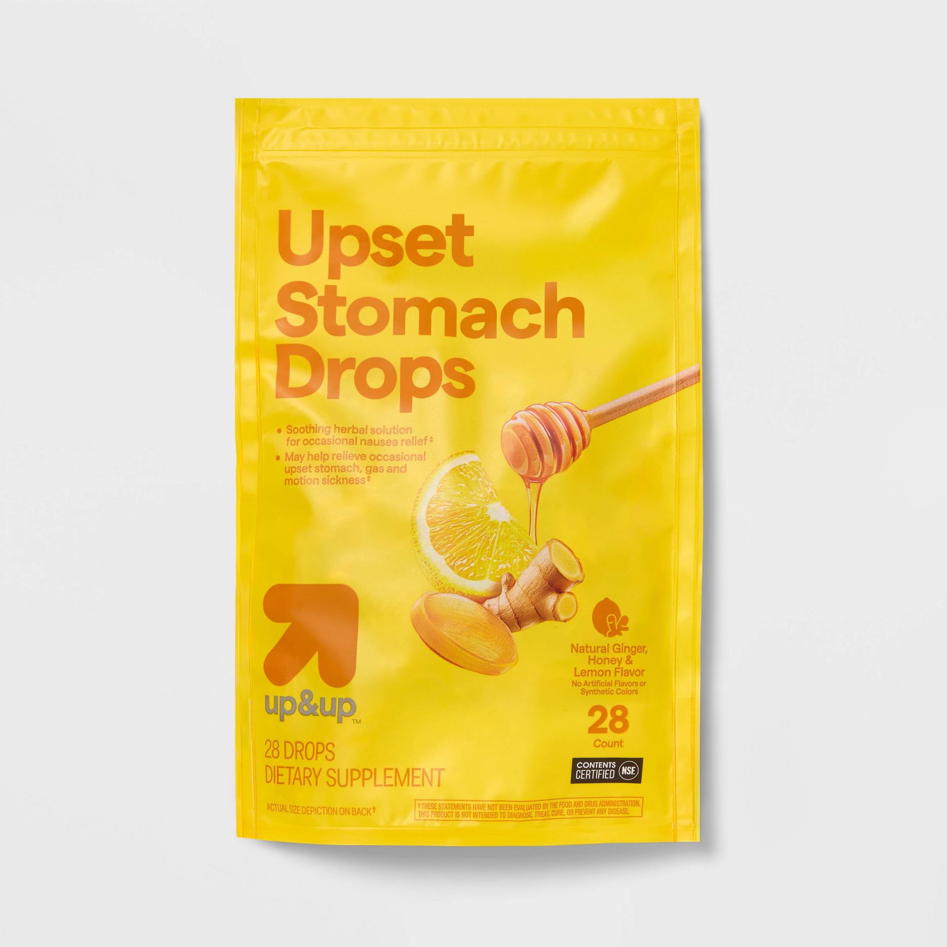 Anti-Nausea Treatment Lozenge Chews - Ginger/Honey/Lemon Drops - 28ct - up&up™