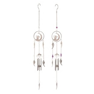 Transpac Metal and Plastic Fairy Chime Set of 2 Silver Bells and Wind Chimes for Outdoor Decoration - 1 of 1