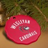 Wesleyan University Cardinals Logo Porcelain Scalloped Holiday Christmas Tree Ornament - 4 of 4