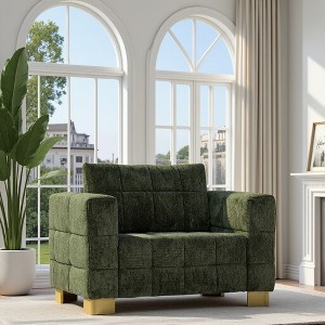 1-Seater Plush Cloth Soft Sofa Chair with High Sofa Legs, Easy Cleaning, and Fun Assembly - 1 of 4