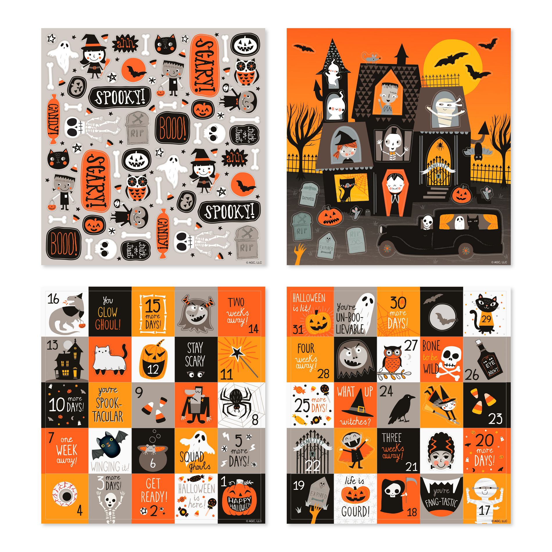 135ct Halloween Countdown Spooky Stickers