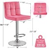 Yaheetech 2pcs Adjustable Modern Velvet Swivel Bar Stool with Backrest And Large Pedestal Base - 3 of 4