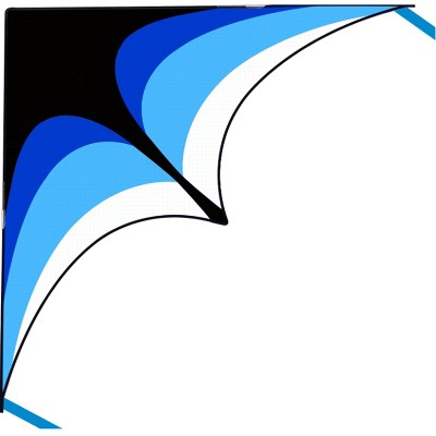 Joyfy Large Delta Kite - Gradient Blue, 57 In x 30.3 In Giant Delta Kite for Lawn Games, Outdoor Play, Family Activities