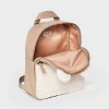 Kids' 11" Mini Shearling Bear Backpack - Cat & Jack™ Cream/Brown: Faux plush, Animal Icon, - 3 of 4