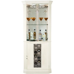 Howard Miller 690046 Howard Miller Piedmont V Corner Wine Cabinet 690046 Aged Linen - 1 of 2