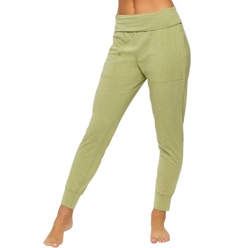 Felina Women's Organic Cotton Stretch Fold-waist Joggers (thyme, Small) :  Target