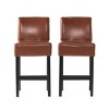 Modern Comfort Counter Stool Set Of 2,Fabric Counter Stool Barstool Dining Chair,Armless Rubber Wood Living Room Chairs-Cuddlewood - 4 of 4