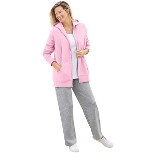 Woman Within Plus Size Better Fleece Zip-Front Hoodie - 1 of 4