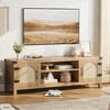 Rattan TV Stand for Living Room, Boho Entertainment Center with Rattan Door - 4 of 4