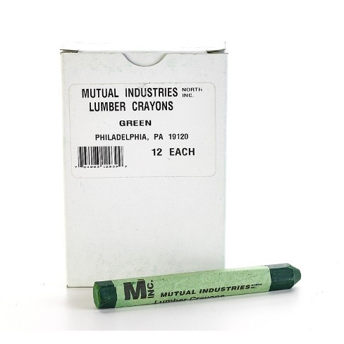 Markal Lumber Crayon, Green, 1/2 Size, PK12 80386 