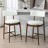 Vynxaria Mid Century Modern Counter Stools,Set of 2,Walnut and Beige - 4 of 4