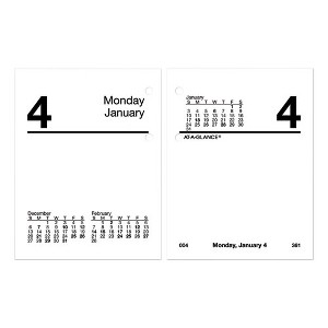 Compact Desk Calendar Refill, 3 x 3.75, White Sheets, 12-Month (Jan to Dec): 2025 - 1 of 3