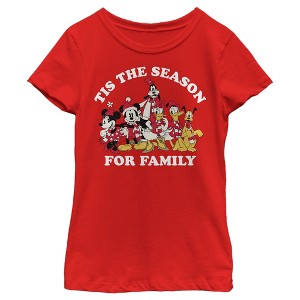 Girl's Mickey & Friends Season For Family T-Shirt - 1 of 4