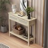NicBex Rustic Wooden Console Table with Storage Drawers & Open Shelves,Elegant Sofa Table for Entryway,Hallway,Living Room,Espresso - 3 of 4