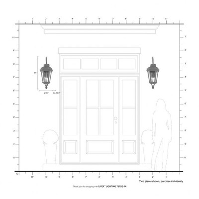 Morgan Textured Black 3-Light Outdoor Wall Lantern with Clear Glass