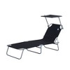 Outsunny Outdoor Lounge Chair, Adjustable Folding Chaise Lounge, Tanning Chair with Sun Shade for Beach, Camping, Hiking, Backyard - image 4 of 4