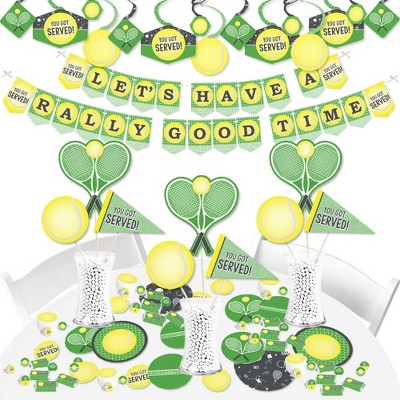 Big Dot of Happiness You Got Served - Tennis - Baby Shower or Tennis Ball Birthday Party Supplies - Banner Decoration Kit - Fundle Bundle