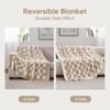 Itopfox Checkered Throw Blanket for Couch, Super Soft & Cozy Warm Knit Blanket, Reversible Fluffy Checker Throw for Sofa or Bed in Classic Beige - 3 of 4