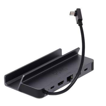 Dark Matter by Monoprice 6-in-1 Steam Deck Dock USB-C Charging Station with HDMI 2.0 4K@60Hz, Gigabit Ethernet, USB-A 3.
