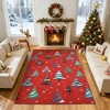Christmas Area Rug, Xmas Tree Washable Soft Carpet with Non Slip Backing, Low Pile Stain Resistant Floor Mat for Living Room, Bedroom - 2 of 4