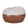 CAVINAS Indoor Bean Bag Chair, 5 Foot Two color Fabric and Faux Leather Rounded Bean Bag for Living Room Bedroom - 3 of 4