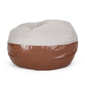 NicBex 5 Ft Faux Leather Rounded Bean Bag Chair with Removable Covers for Living Room,Dining Room,Bedroom,Office - 1 of 4