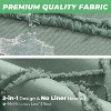 LunaLulinlk Boho Fabric Shower Curtain Green Striped Polyester Bathroom Shower Curtains - 3 of 4