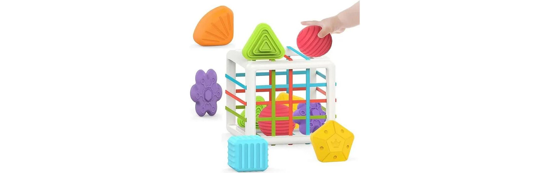 Montessori Toys for 1 Year Old, 6 Pc Multi Sensory Shape, Toddler Developmental Learning Birthday Gifts, Baby Toys 12 Month, Christmas gifts