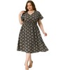 Agnes Orinda Women's Stylish Plus Size Trendy Smocked Waist A-Line Flowy Midi Sundresses - 3 of 4