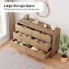Dresser for Bedroom with 6 Drawers, 6 Drawer Dresser with Wide Chest of Drawers, Wooden Dresser Vintage Pattern Design - 4 of 4
