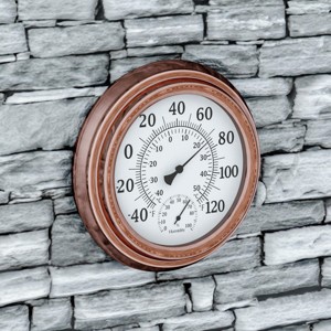 Decorative Indoor/Outdoor Wall Thermometer, Temperature, and Hygrometer Gauge - for Home, Patio, Porch, or Sunroom by Nature Spring - 1 of 4