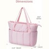 Narwey Puffer Tote Bag for Women Work with Laptop Compartment, Puffy Quilted Work Tote Bags for Travel Carry on Teacher Nurse - 2 of 4