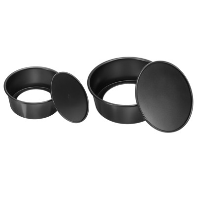 Unique Bargains Aluminum Alloy Nonstick Coating Removable Bottom Durable Round Cake Pan 1 Set