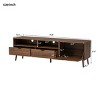 70.8" Mid Century TV Stand for 80 Inch TV, Media Console with 2 Drawers & Drop-Down Door for Living Room-3irtyhousy - 4 of 4