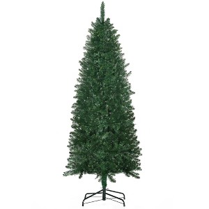 NAYSAYE 6ft Slim Fir Artificial Christmas Tree Unlit with Realistic Branches for Home Decoration, Green, 31.9"*31.9"*70.9" - 1 of 4