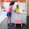 Costway Folding Wooden Kids Kitchen Step Stool with Adjustable Height & Safety Netting - 2 of 4