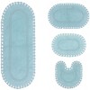 Hampton Crochet Collection Cotton Reversible Tufted Set of 4 Bath Rug Set - Home Weavers - 2 of 4