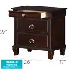 HomeStock Cappuccino Finish Nightstand with 2 Drawers, Transitional Bedside Table for Bedroom Storage, Organization and Decor - 2 of 4